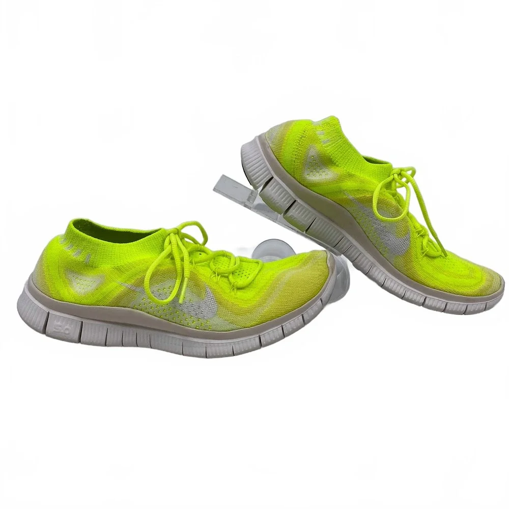 Nike Neon Yellow Flyknit Free 3.0 Sneakers | Women’s 9